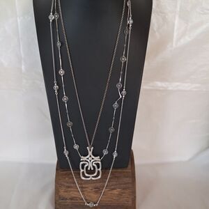 Vintage Lot of 3 Avon Long Necklaces Silver Tone 26 in. 30 in. Signed